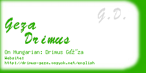 geza drimus business card